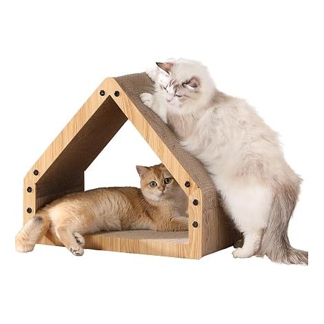Cat House Shaped Scratching Post Corrugated Paper Scratching Post (1/5)