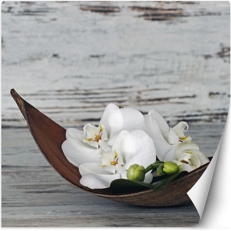 Fototapete Blumen Orchidee Zen Spa Vintage 100x100 cm (1/5)