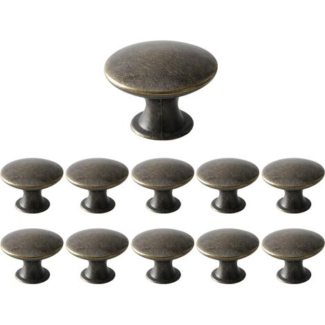 12 Boutons de meuble, Métal, Style antique, Bronze, 30x21mm, Pour cuisine et placard (1/5)