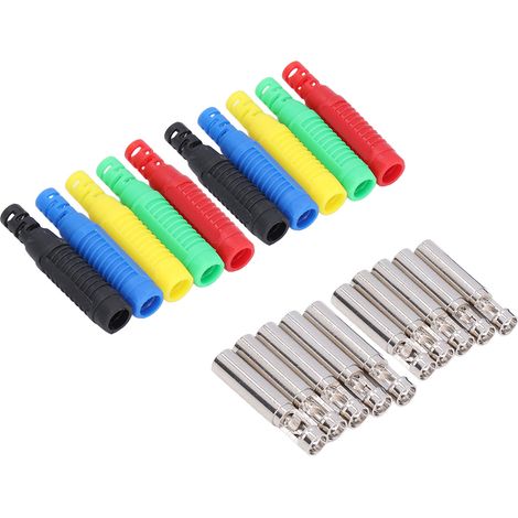 Lot de 10 fiches banane femelle J.10031 laiton PA 24A connectique fiable prise lanterne pour électronique domotique (1/5)