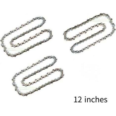 Set di 3 catene per motosega per barre guida da 12" (30 cm), 45 maglie motrici, compatibili con Dolmar, Echo, Bosch, Einhell e altre.