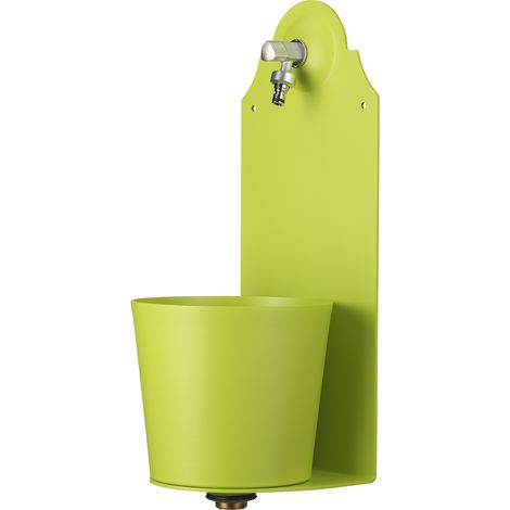Fontana a Parete da Giardino con Rubinetto Belfer 42/PRX Verde Acido