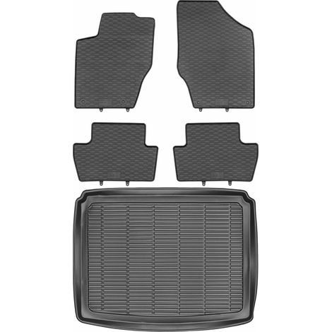 Juego de alfombrillas de goma para Peugeot 307 Hatchback (2001-2007) + alfombrilla para el maletero. (1/5)