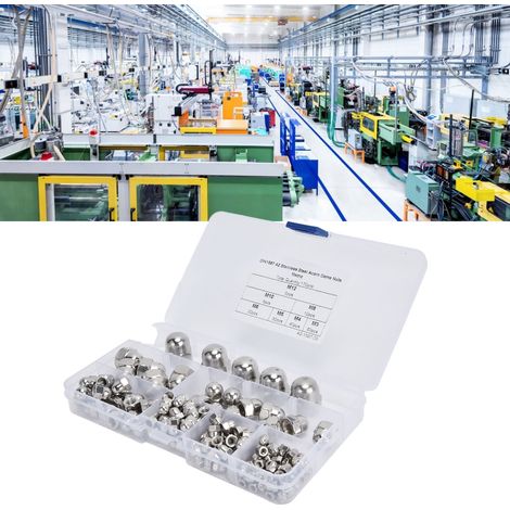 Boîte de 170 écrous à capuchon en acier inoxydable 304 (M3, M4, M5, M6, M8, M10, M12) (1/5)