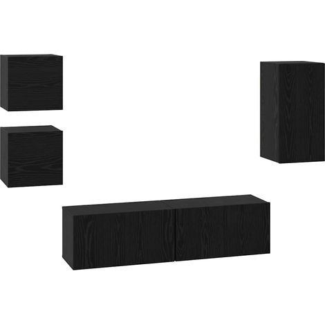 Maison Exclusive - Ensemble meuble TV 5 pcs Chêne noir Bois d'ingénierie