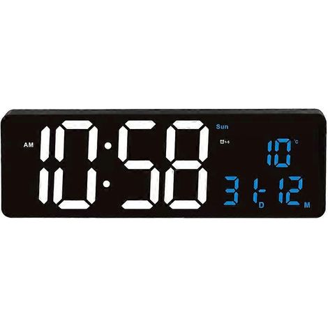 Horloge murale numérique 16,5 pouces avec grand écran LED, alarme, minuteur et affichage de la température. Montre électronique C (1/5)