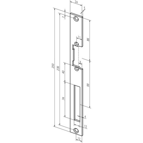 ASSA  ABLOY  Cerradura  plana  338  acero  galvanizado  corta  B.24xL.250mm  DIN  Izquierda/Derecha  -  -33841 (1/3)