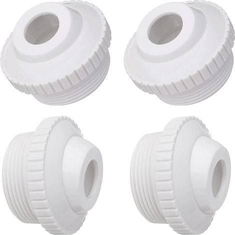 Conector de entrada de agua caliente de 3/4 de pulgada para boquilla de retorno de agua de piscina con rosca de 1-1/2 pulgadas - Juego de 4 piezas (1/4)