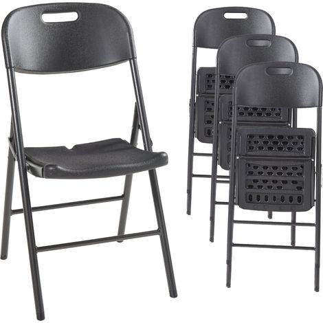Juego de 4 sillas plegables 87 x 46 x 53 cm negro 030009844 (1/5)