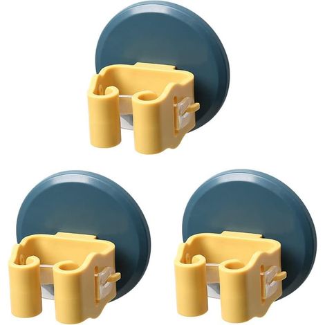 3er-Pack selbstklebender Mopphalter für Badezimmer, Küche, Büro, Schrank, Garten, Garage, Waschküche, Werkzeugaufbewahrung