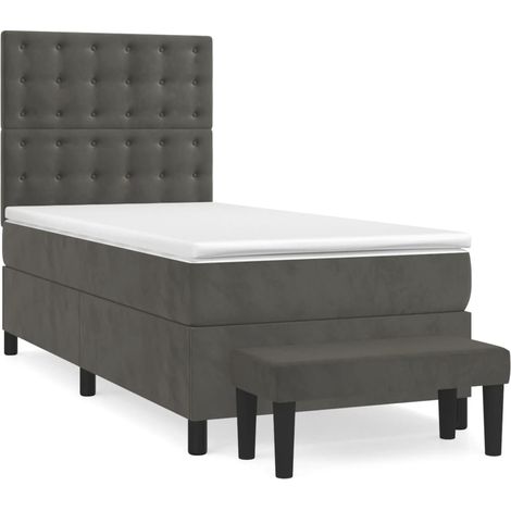 Maison Exclusive - Cama box spring con colchón terciopelo gris os (1/5)