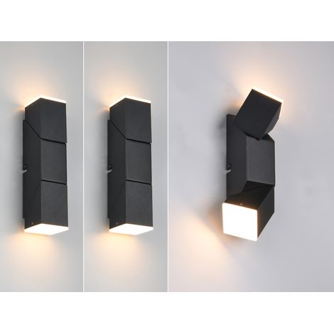 2er Set LED Wandleuchten für innen schwenkbar Schwarz, Höhe 17cm (1/5)