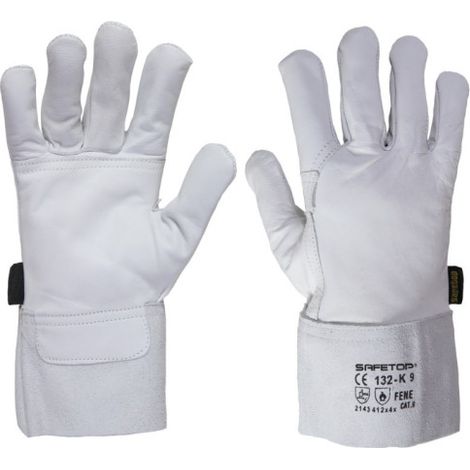 Guante de soldador de piel doble palma Fene 9