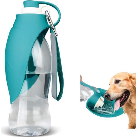 Bouteille d'eau pour chien, distributeur portable avec gamelle (randonnée, voyage) (1/5)