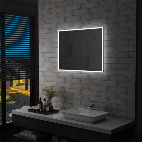 Espejo de pared LED para baño 80 x 60 cm DEC022608
