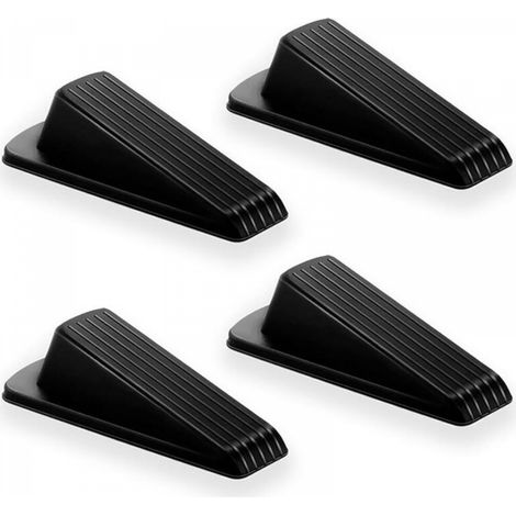 Butée de porte noire, 12,25,53,5 cm, 4 butées de porte en caoutchouc, anti-collision et réduction du bruit. (1/5)
