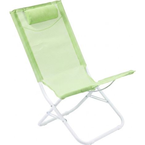 Sedia Spiaggia Pieghevole Tolosa Acciaio Esterno Mare Giardino 53x49x77 cm Verde