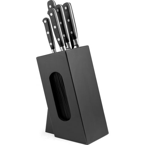 Origin - Bloc spaghetti en bois noir avec 5 couteaux de cuisine (1/5)