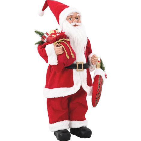 Figura de Papá Noel Rojo 46 cm Poliéster vidaXL (1/5)