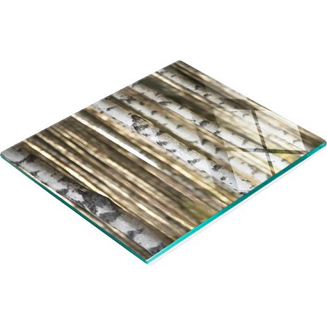 Tablero decorativo multifuncional de cocina, vidrio templado color abedul, 60x52 cm. (1/5)