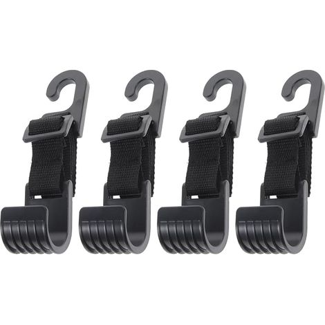 Set di 4 ganci in plastica ABS per sedile posteriore auto, lunghezza regolabile, capacità di carico rinforzata, ganci a scomparsa per riporre comodamente gli oggetti e risparmiare spazio nell'abitacol (1/5)