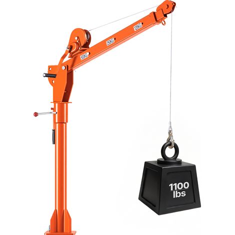 VEVOR Gru Manuale per Pickup Portata Massima 499 kg con Verricello a Mano, Braccio Telescopico Girevole 360°, Acciaio Zincato, Pieghevole per Cassone, Ideale per Macchinari, Legname e Carichi Pesanti (1/5)