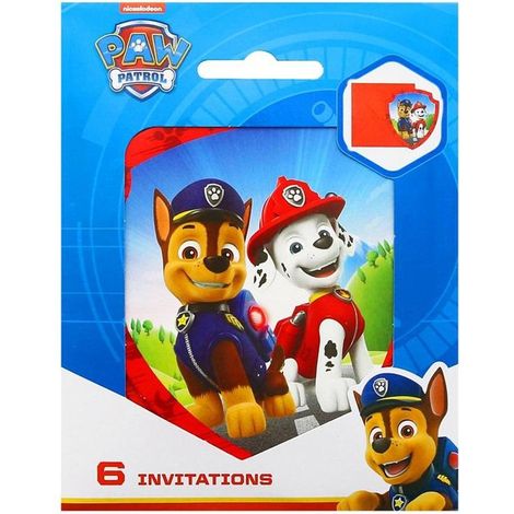 Inviti con buste Paw Patrol, 6 pezzi.