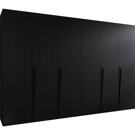 Armario Hartford 607, Negro, 202x300x52cm, Puertas de armario: Con bisagras, Número de estantes: 0 (1/5)