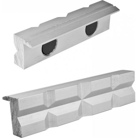 Alu Schutzbacken Prismenbacken Schonbacken 125 mm magnetisch für Schraubstock (1/5)