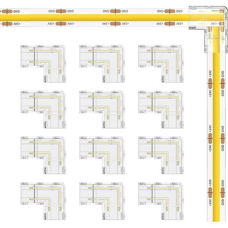 Connecteurs LED de 10 mm pour connecteurs de bande LED COB à 2 broches, 12 connecteurs d'angle en forme de L, connecteurs d'extension sans soudure pour projets d'éclairage COB 5 V 12 V 24 V (1/5)