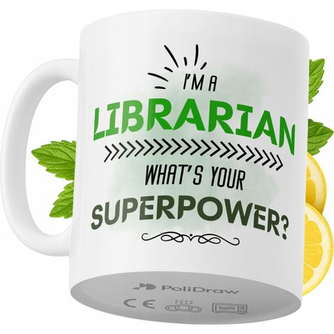 Mug humoristique pour bibliothécaire, avec un texte amusant et un design graphique original. Idéal pour les anniversaires, les fêtes et les occasions spéciales. Mug premium pour la maison, le bureau e (1/5)