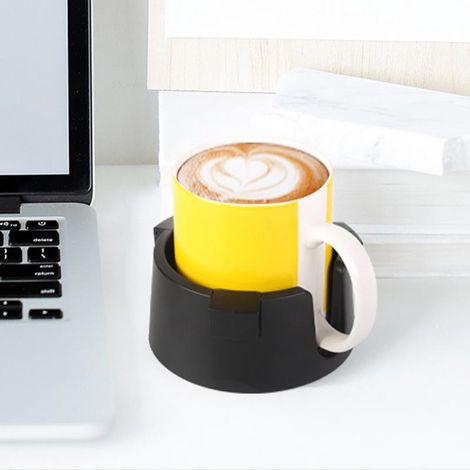 Porte-verre de table noir mat (1 pièce) - Support à boisson stable et robuste pour verres, tasses et canettes, idéal pour repas, soirées et bureaux, design élégant et compact. (1/5)