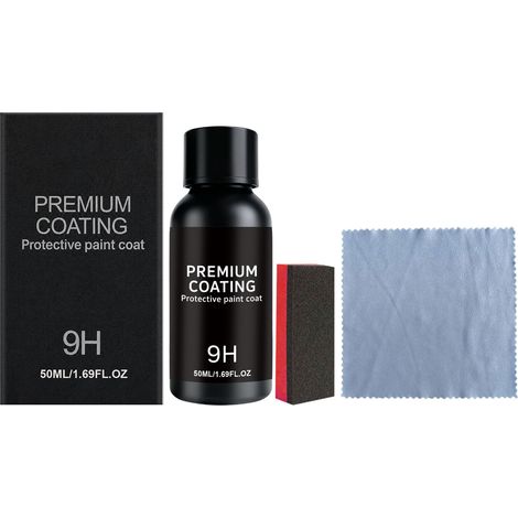 Agent de revêtement céramique pour peinture automobile : polissage, restauration, entretien de la brillance, soin quotidien pour raviver l’éclat (50 ml) + chiffon + éponge (1/5)