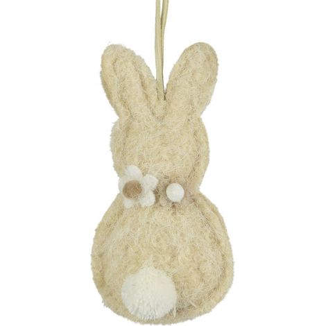 Kaemingk – Decoris – Suspension de Pâques lapin beige – Polyester feutre, 6 x 11,5 cm