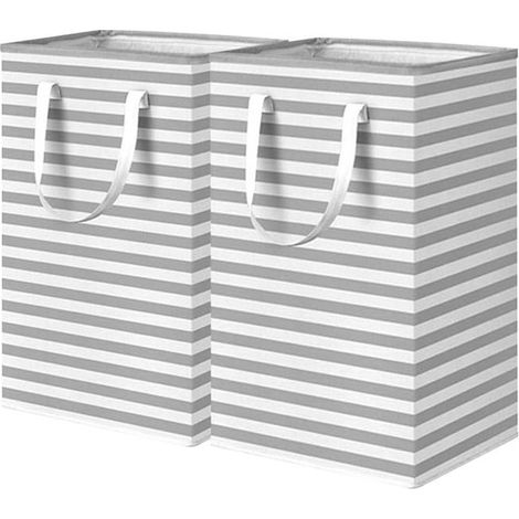 Freistehender Wäschekorb – 75 Liter – Großer, faltbarer Wäschekorb – mit Griff – blau – 2er-Pack (1/5)