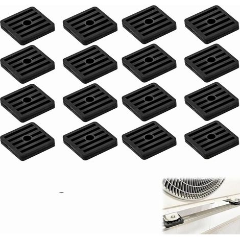 16 Pièces Amortisseurs de Vibrations en Caoutchouc de Climatiseurs,Coussin De Choc Pour Climatisation Pieds Anti-vibrations Support pour Condenseur de Climatiseur Split Extérieur,Noir (1/5)