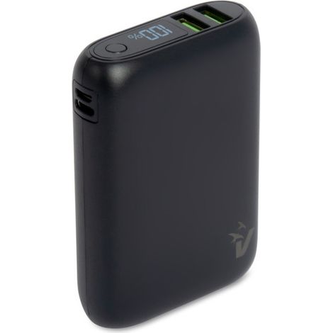 Vultech VPB-WP10BK Power Bank 10000 mAh mit LCD-Display USB-A und Type-C Quick Charge 3.0 Schwarz