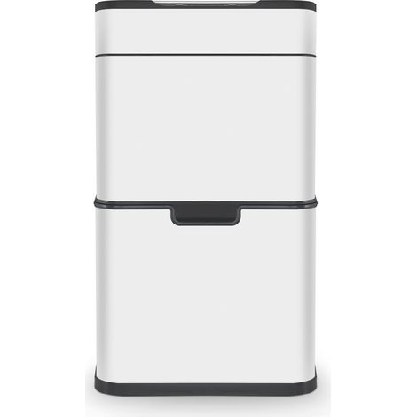 Tower Ozone Recycling Sensor Bin, 50L, Complete Recycling System, Hands Free Opening, Carbon Filter, White T938021WHT (1/5)