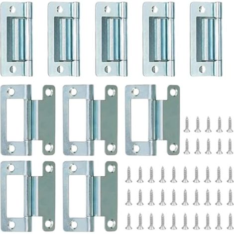Charnières en acier 50 x 23 mm à manivelle, quincaillerie pour portes, armoires, caravanes, camping-cars, caravanes, mobil-homes, zingué, robuste (10 vis incluses) (1/5)