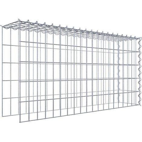 Gabiondeco - Gabion - Element de prolongation en hauteur et en longueur 100 cm x 50 cm x 20 cm (L x H x P). maille 5 x 10 cm. Spirale. Attention il manque deux gril... (1/5)