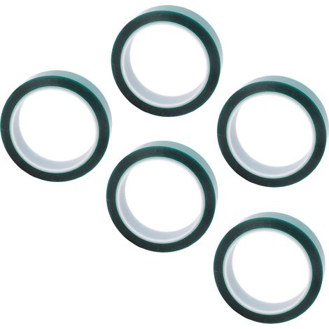 5 Stück PET-Hochtemperaturband, 0,05 mm dick, 25 mm breit, 33 m lang, säure- und laugenbeständig, korrosionsbeständiges Isolierband (1/5)
