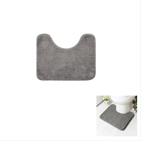 Tapis de toilette absorbant, antidérapant et extra doux, en microfibre moelleuse à poils longs, lavable en machine, séchage rapide, 50 x 40 cm (1/5)