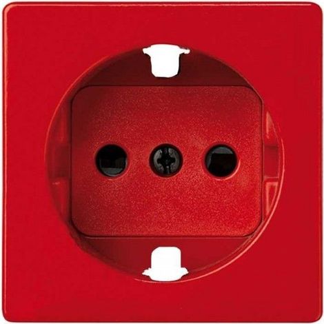 Tapa enchufe 2 polos+toma tierra lateral+seguridad Simon 82 rojo SIMON 82041-37