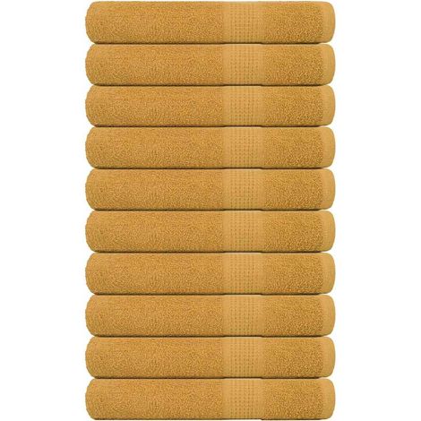 Serviettes FROGN, lot de 10, couleur or, 100 x 200 cm, 360 g/m² (1/5)
