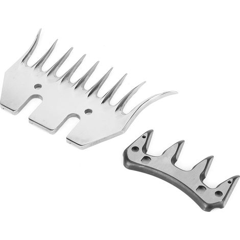 Lame de tondeuse à moutons en acier inoxydable haute dureté, lame de rechange pour la tonte (lame incurvée à 9 dents (+ lame pivotante)) (1/5)