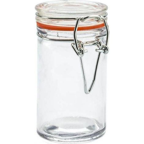 Bocal En Verre - 70 Ml - 4,5 X 4,5 X 8,5 Cm - Fermeture A Clip - Joint Caoutchouc - 1 Piece