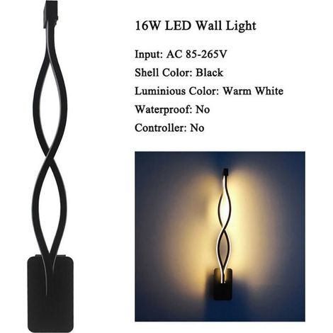 Applique ondulée 16W moderne minimaliste plafonnier LED intérieur mur chambre jaune, Ensoleillé (1/4)