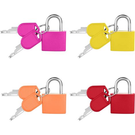 4PCS Petit Cadenas à Bagage, Petit Cadenas avec 2 Clés, Multicolore Mini Cadenas à Bagage Cadenas Valise pour Bagage Valise, Petit Cadenas Valise pour Voyage/Valise/Casiers (30x23cm) (1/5)