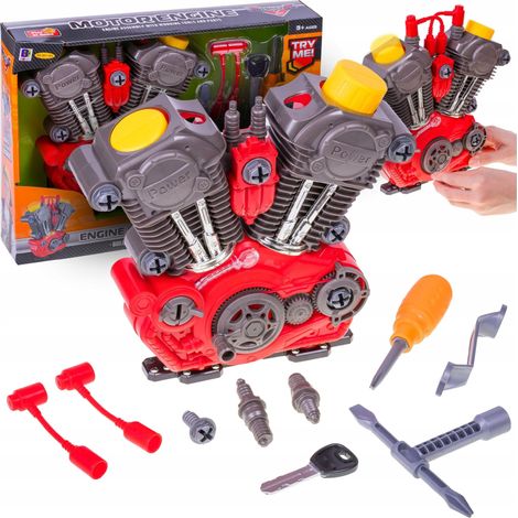 Motor para atornillar y desatornillar un peque帽o coche de juguete mec谩nico para ni帽os.