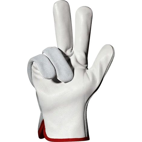 SIR SAFETY SYSTEM BORNEO Gants de protection mécanique en cuir blanc Taille 11 Lot de 12 paires